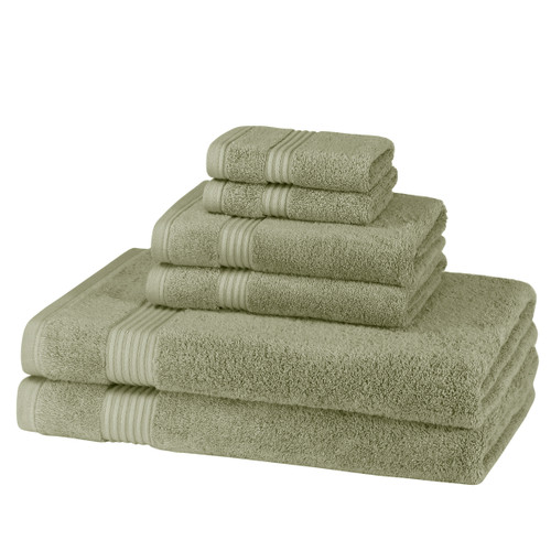 6 Piece 700GSM Bamboo Towel Set - 2 Face Cloths, 2 Hand Towels, 2 Bath Sheets