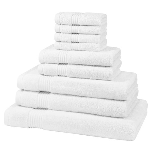 9 Piece 700GSM Bamboo Towel Set - 4 Face Cloths, 2 Hand Towels, 2 Bath Towels, 1 Bath Sheet