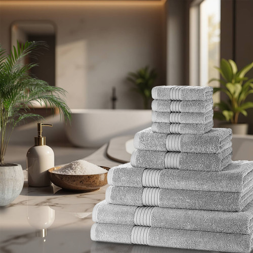 10 Piece 700GSM Towel Bale - 4 Face Cloths, 2 Hand Towels, 2 Bath Towels, 2 Bath Sheets