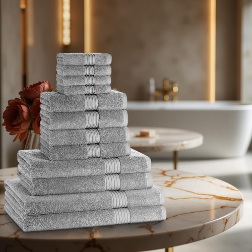 12 Piece 700GSM Towel Bale - 4 Face Cloths, 4 Hand Towels, 2 Bath Towels, 2 Bath Sheets