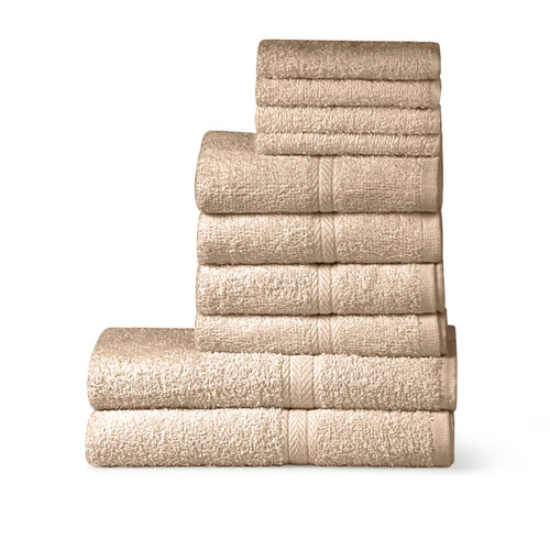 10 Piece 450GSM Soft-Touch Towel Bale - 4 Face Cloths, 4 Hand Towels, 2 Bath Sheets