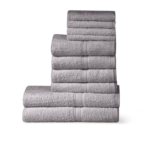10 Piece 450GSM Soft-Touch Towel Bale - 4 Face Cloths, 4 Hand Towels, 2 Bath Sheets