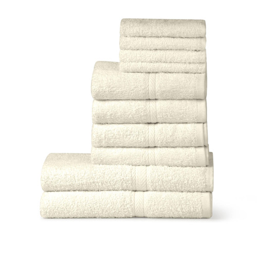 10 Piece 450GSM Soft-Touch Towel Bale - 4 Face Cloths, 4 Hand Towels, 2 Bath Sheets