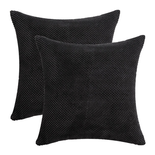 Set of 2 Cushions with Pine Corduroy Covers Included - 45x45cm