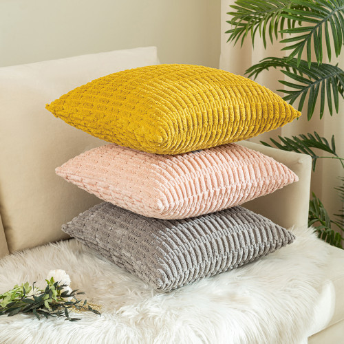 Set of 2 Cushions with New Corduroy Design Covers Included - 45x45cm