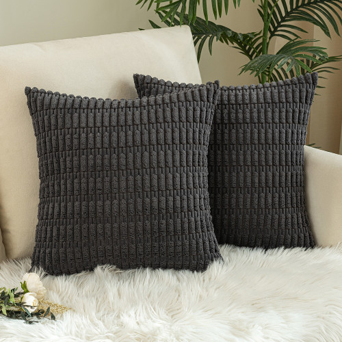 Set of 2 Cushions with New Corduroy Design Covers Included - 45x45cm