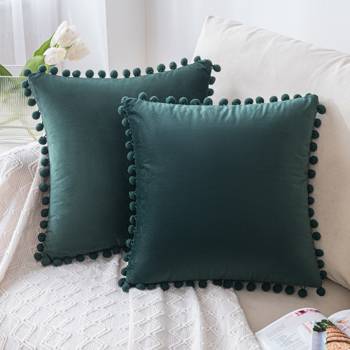 Premium Velvet with Pompom Cushion Covers - 45x45cm