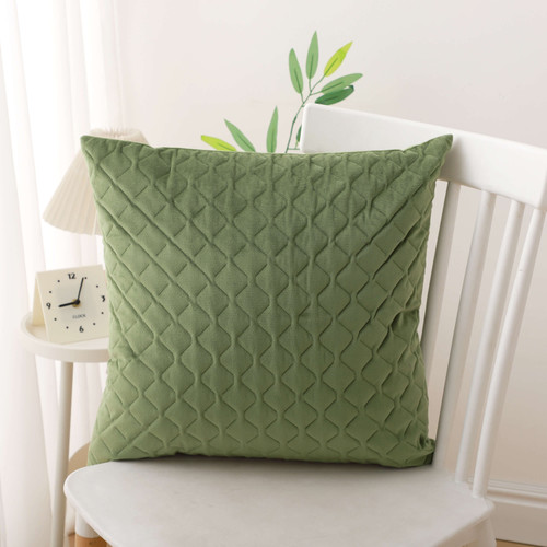 Quilted Velvet Cushion Cover 45x45 cm – Soft Holland Fleece Accent