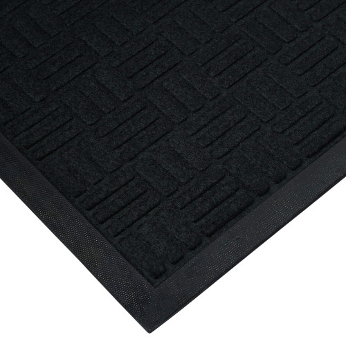 Premium Rubber Back Door Mats | Embossed Non-Slip Entrance Mats for Homes - Black
