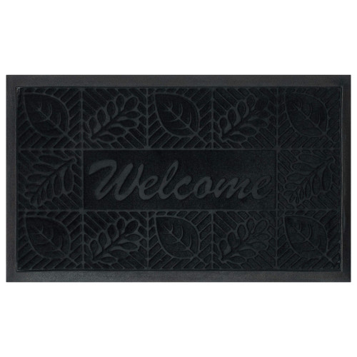Premium Rubber Back Door Mats | Embossed Non-Slip Entrance Mats for Homes - Black