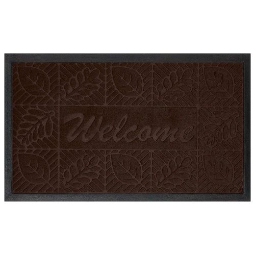 Premium Rubber Back Door Mats | Embossed Non-Slip Entrance Mats for Homes - Brown