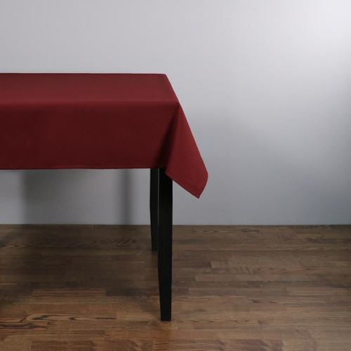 Easy Iron 100percent Polyester Plain Burgundy Tablecloths - 35x35 89x89 cm