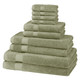 10 Piece 700GSM Bamboo Towel Set - 4 Face Cloths, 2 Hand Towels, 2 Bath Towels, 2 Bath Sheets