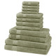 12 Piece 700GSM Bamboo Towel Set - 4 Face Cloths, 4 Hand Towels, 2 Bath Towels, 2 Bath Sheets