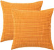 Set of 2 Cushions with Corn Corduroy Covers Included - 45x45 cm