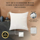 Set of 2 Cushions with Corn Corduroy Covers Included - 45x45 cm