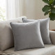 Set of 2 Cushions with Piped Velvet Covers Included - 45x45 cm