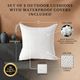Set of 2 Outdoor Cushions with Waterproof Covers Included - 45x45 cm
