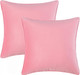 Set of 2 Cushions with Piped Velvet Covers Included - 45x45 cm