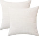 Set of 2 Cushions with Corn Corduroy Covers Included - 45x45 cm