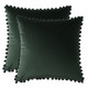 Set of 2 Cushions with Premium Pompom Velvet Cushion Covers Included - 45x45cm