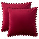 Set of 2 Cushions with Premium Pompom Velvet Cushion Covers Included - 45x45cm