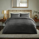 800 Thread Count Cotton Rich 2cm Sateen Stripe Duvet Cover Set Grey