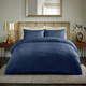800 Thread Count Cotton Rich 2cm Sateen Stripe Duvet Cover Set Navy