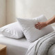 white-144-thread-count-68-pick-polycotton-envelope-style-pillowcases-hand-demonstrating-soft-polycotton-fabric-envelope-closure-design