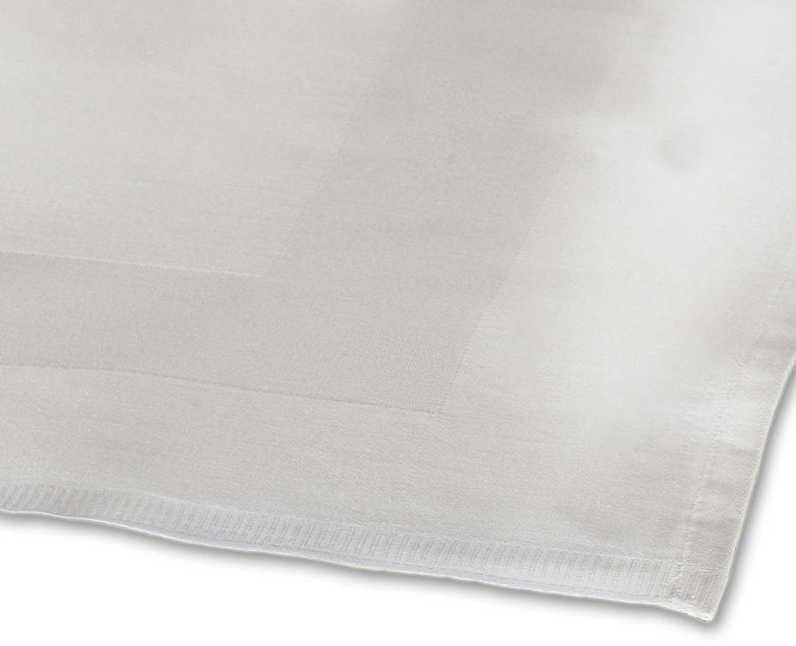 100percent Cotton Satin Band White Tablecloth - 45x45 114x114 cm