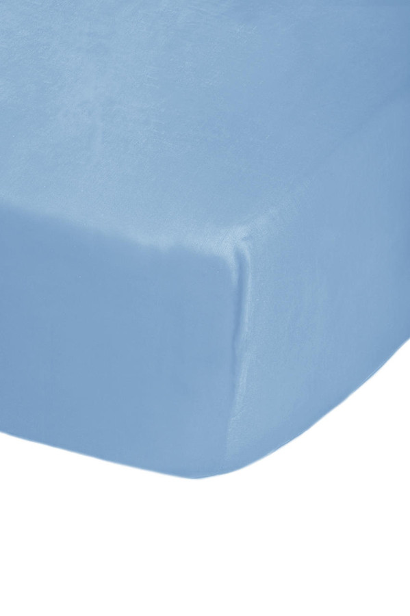 68 Pick Polycotton Light Blue Double Fitted Sheet - Pack of 5
