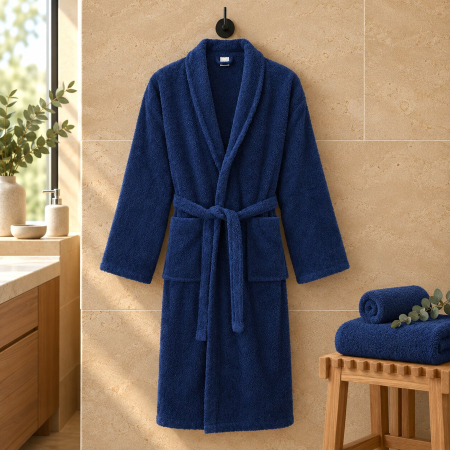 navy-blue-terry-towelling-bath-robe-travertine-wall