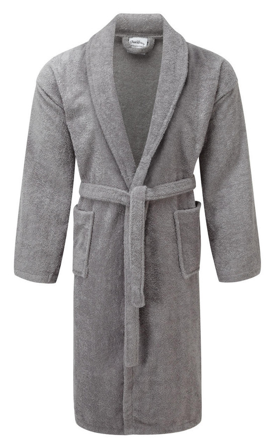 Terry Towelling Egyptian Collection Shawl Collar Bathrobe Silver