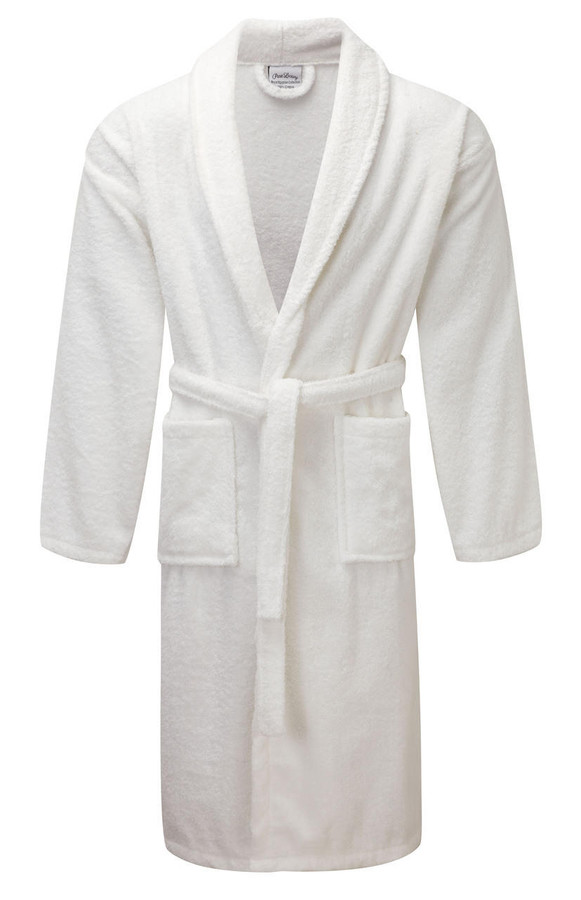 100percent Cotton Terry Towelling Bath Robes White