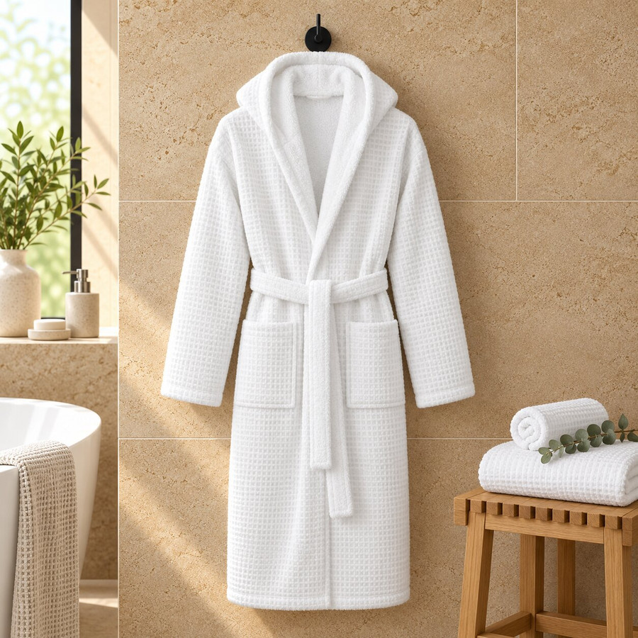 white-2in1-waffle-towelling-hooded-dressing-gown-travertine-wall