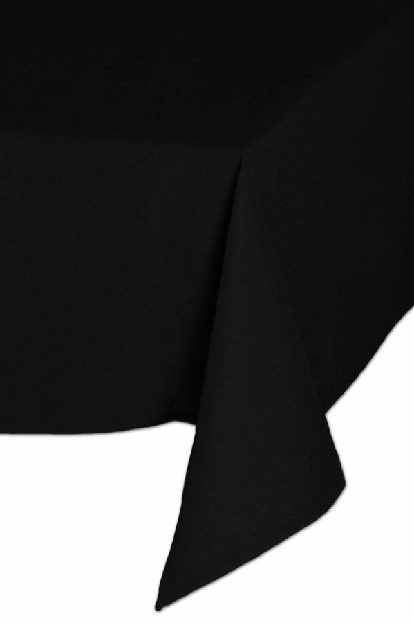 Easy Iron 100percent Polyester Plain Black Tablecloths - 70x108 178x274 cm
