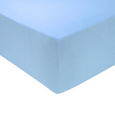 4 Foot Bed 68 Pick Polycotton Fitted Sheet - Light Blue