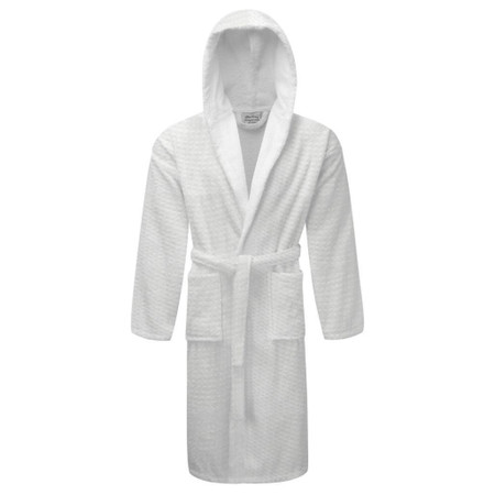 White Hooded Towelling Dressing Gown | PrettyLittleThing