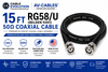 15ft Precision 50 ohm RG58/U BNC Cables - Belden 9201