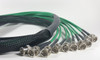 Custom number of bundled 6G HD-SDI coaxial cable elements within the nylon sleeving Custom number of bundled 6G HD-SDI coaxial cable elements within the nylon sleeving