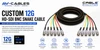 Custom 12G HD-SDI BNC Snake Cable with color-coded channels and Belden 4855R coax, hand-built in the USA for professional broadcast video applications.