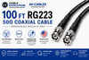 100ft RG-223 BNC Cable - 50 Ohm, Dual Shielded Coaxial Patch Cord