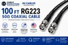 100ft RG-223 50-ohm dual-shielded BNC male-to-male cable
