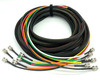 Custom Channel 6G HD-SDI BNC snake cable with flexible black nylon sleeving