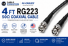 4ft RG-223 coaxial cable with BNC connectors for professional RF signal transmissionsignal transmission