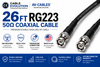 26ft RG-223 BNC Cable - 50 Ohm, Dual Shielded Coaxial Patch Cord