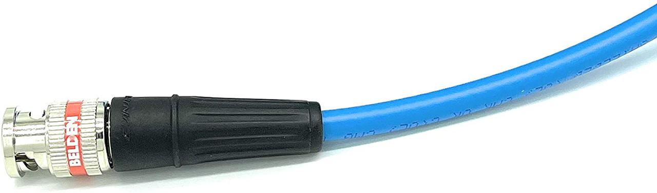 12G UHD 4K HD-SDI BNC cable using genuine Belden 4505R RG59 coax for cameras, switchers, routers, and broadcast equipment.