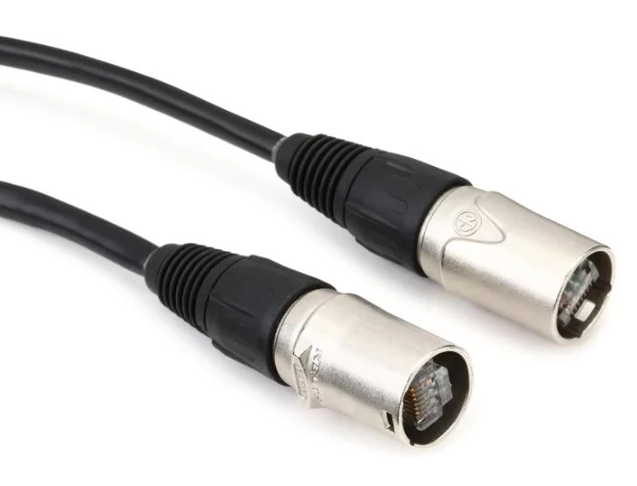 Locking CAT6A EtherCON cable for broadcast and live production