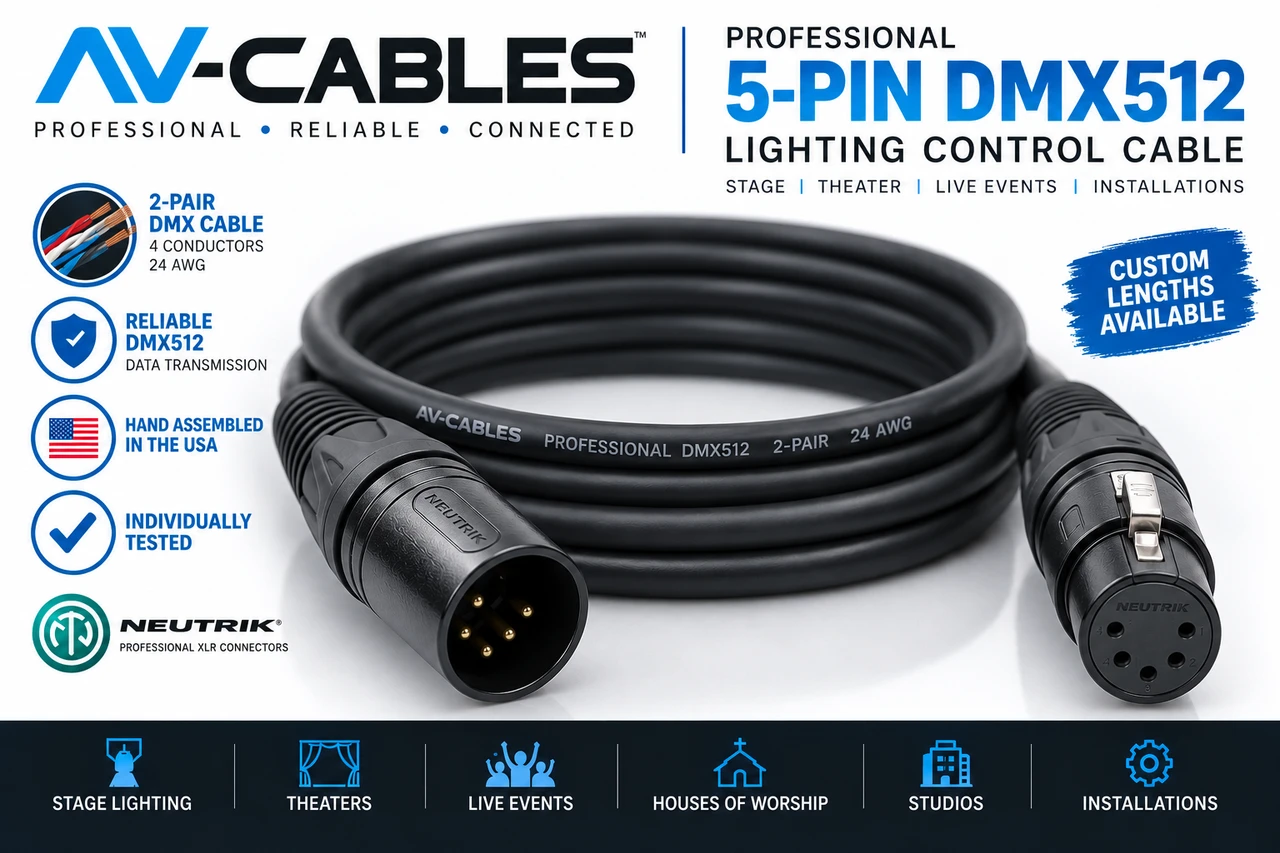 5-Pin DMX Cable | Professional DMX512 Neutrik Cable