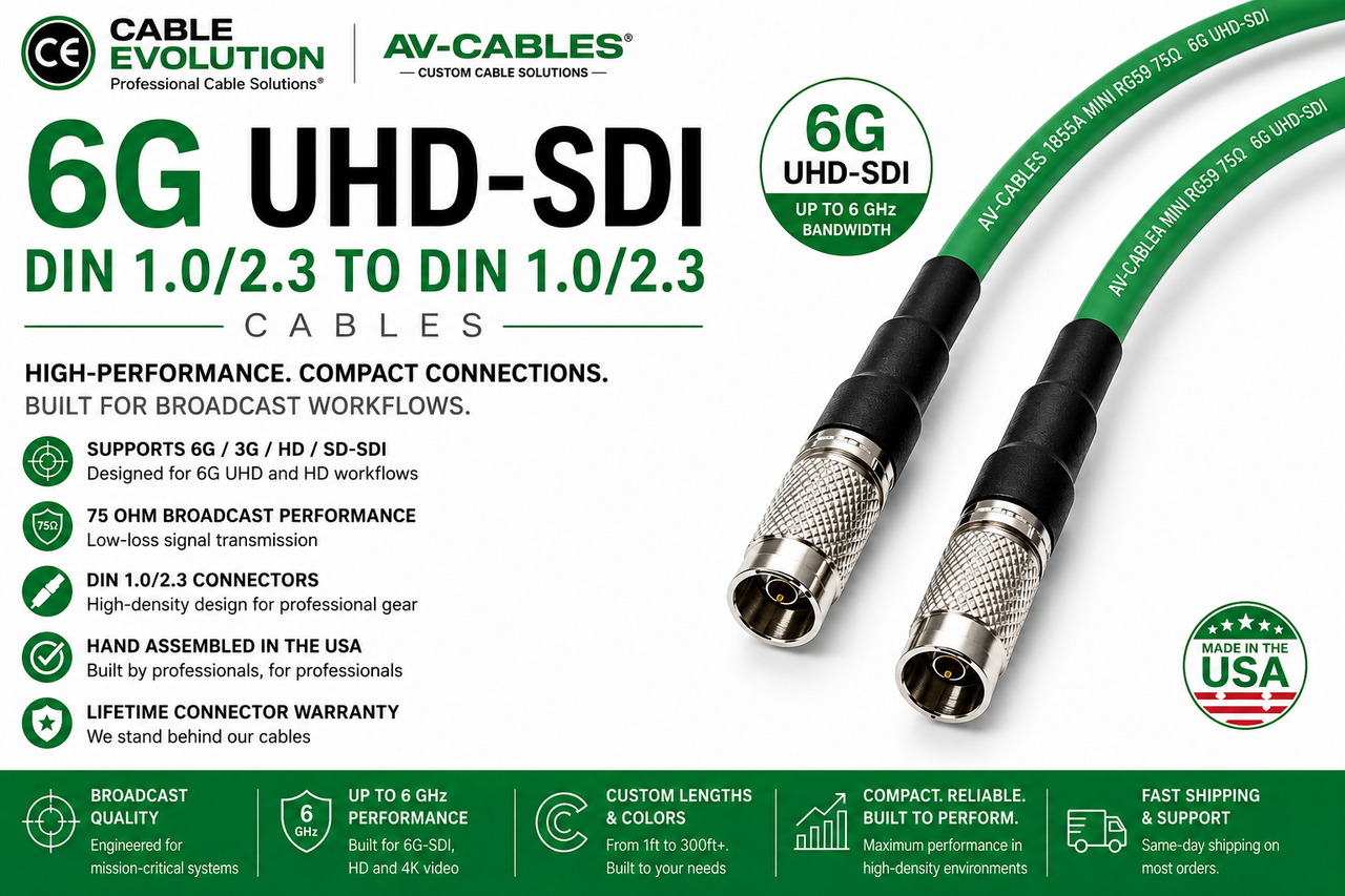 Din 1.0/2.3 to Din 1.0/2.3 HD SDI Cable